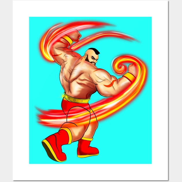 ZANGIEF (Double Lariat) Wall Art by speciezasvisuals